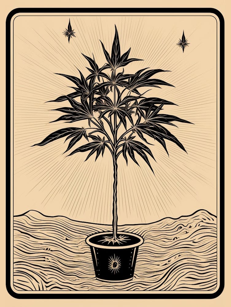 B&W Plant Illustration Dracaena 3