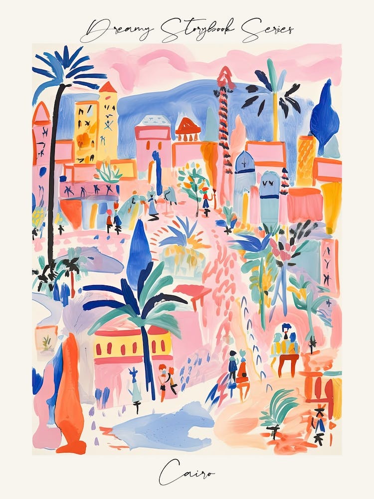 Poster Of Cairo, Dreamy Storybook Illustration 1