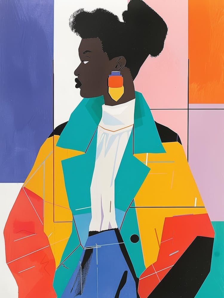 Woman In A Colorful Coat