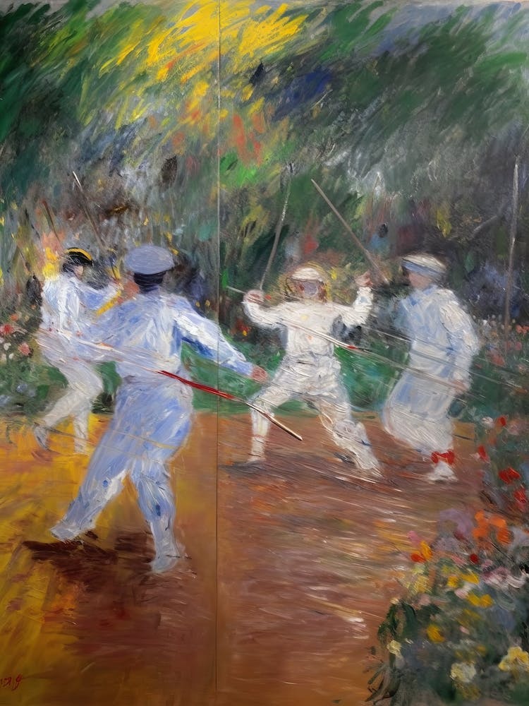 Escrime à la manière de Monet 1