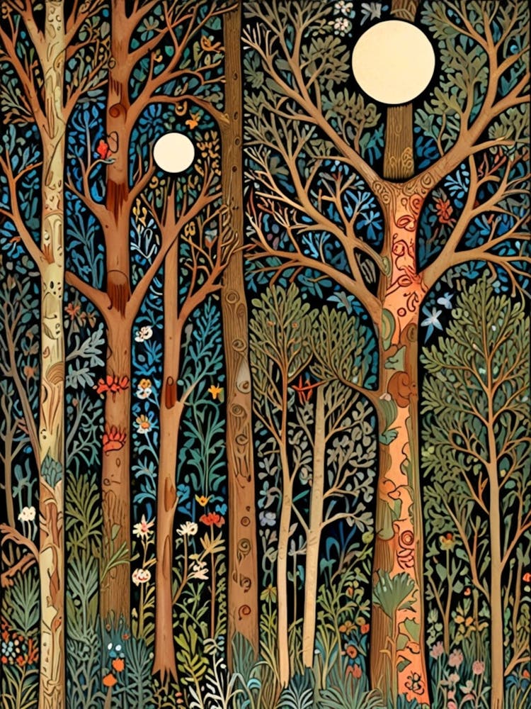 William Morris Wald bei Nacht 35