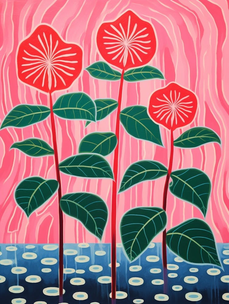 Pink And Red Plant Illustration Wax Plant 1
