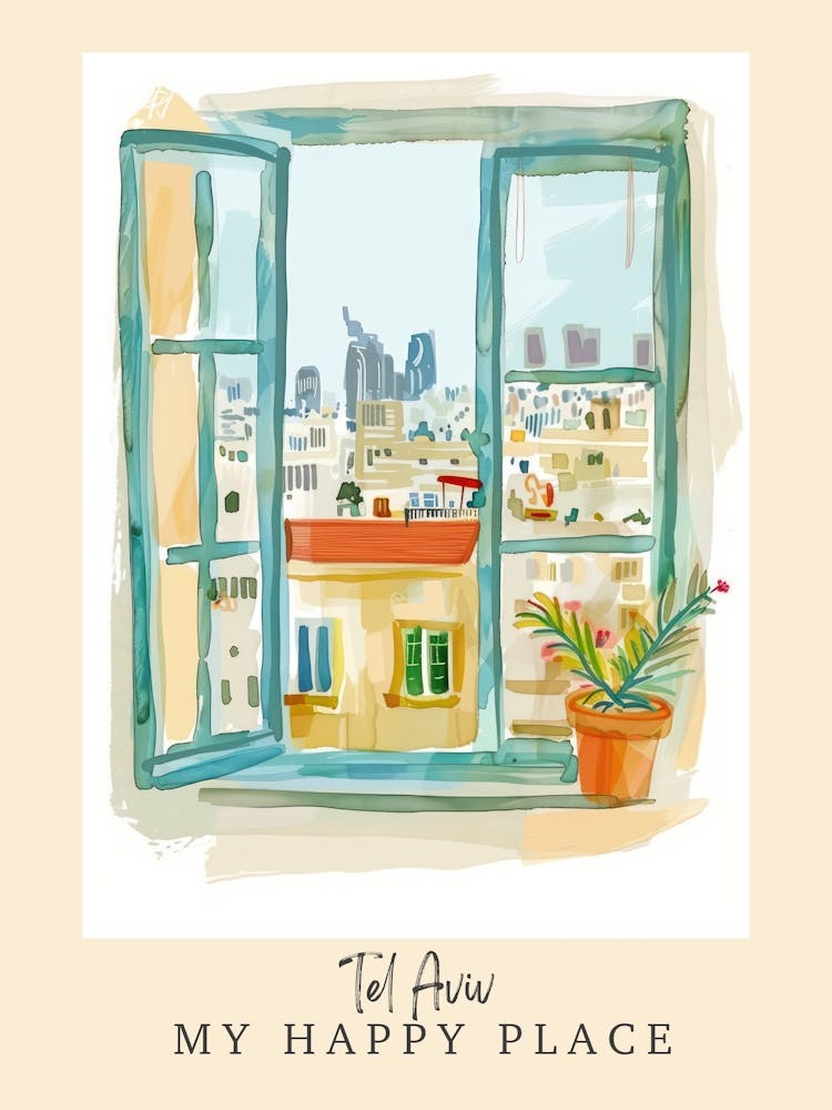 My Happy Place Tel Aviv 4 Travel Poster