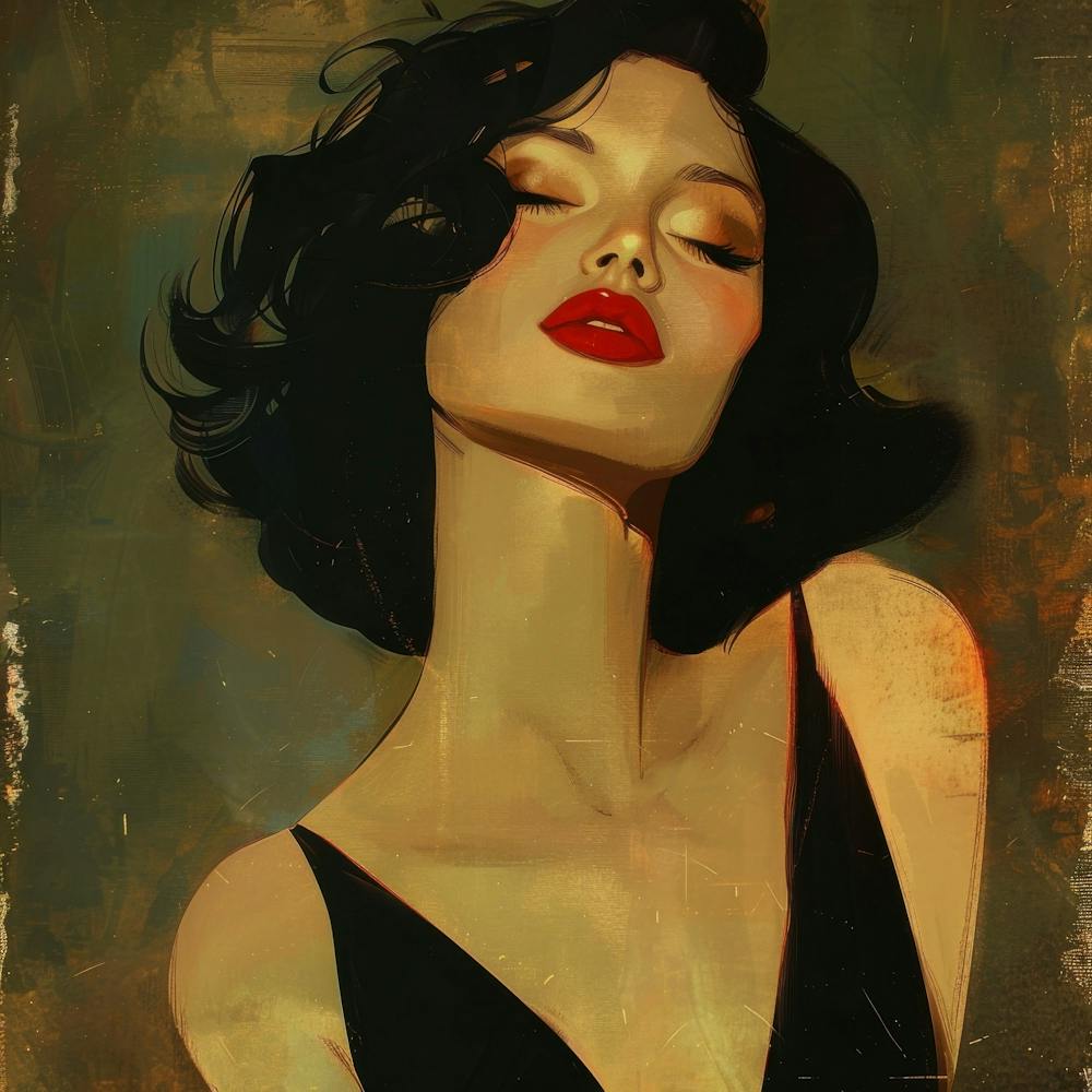 A Glamorous Femme Fatale Mid 20th Century Elegance