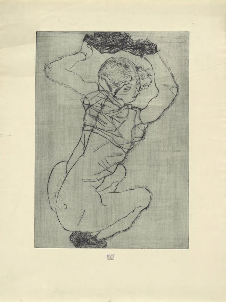 Crouching, Egon Schiele