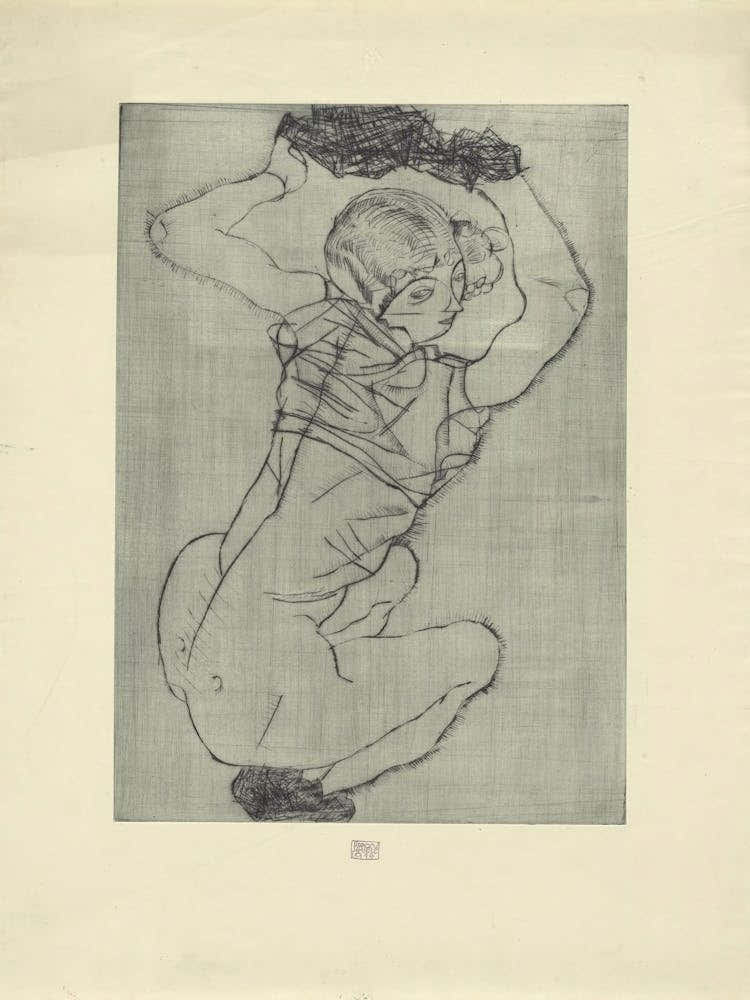 Crouching, Egon Schiele