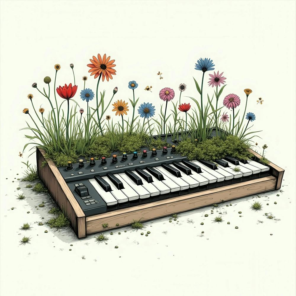 Fleurs sur un Clavier
