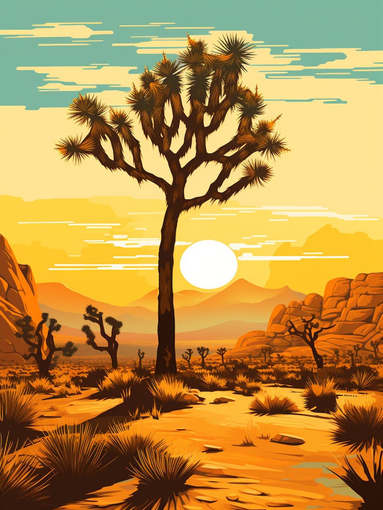 Joshua Tree National Park In Gold And Black (2)