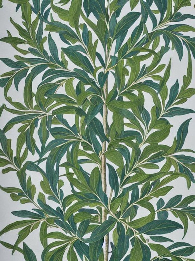 Laurel Oak tree Vintage 2 Botanical