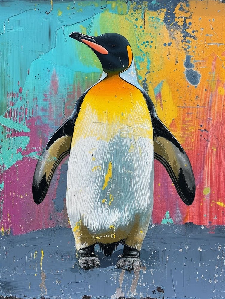 Galapagos Penguin Cooper Bay Colour Block Painting 2