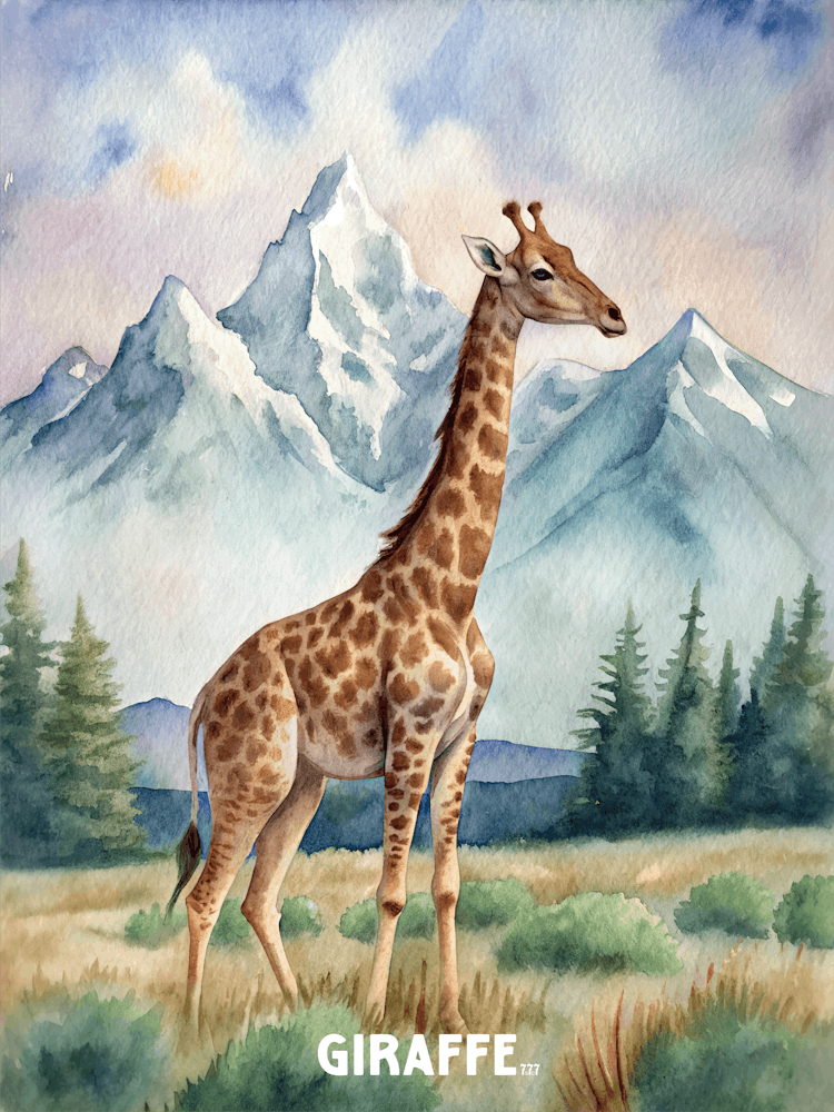 Giraffen-Aquarellmalerei