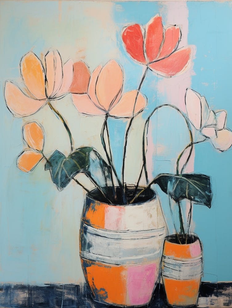 Flower Painting Fauvist Style Cyclamen 3