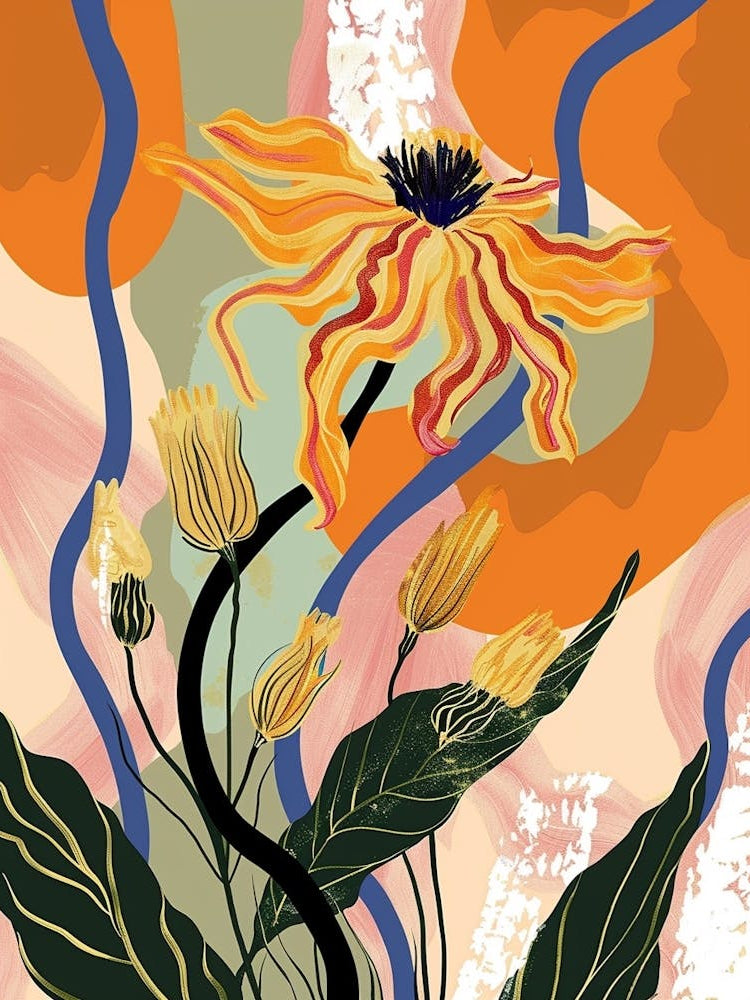 Colourful Flower Illustration Calendula 3