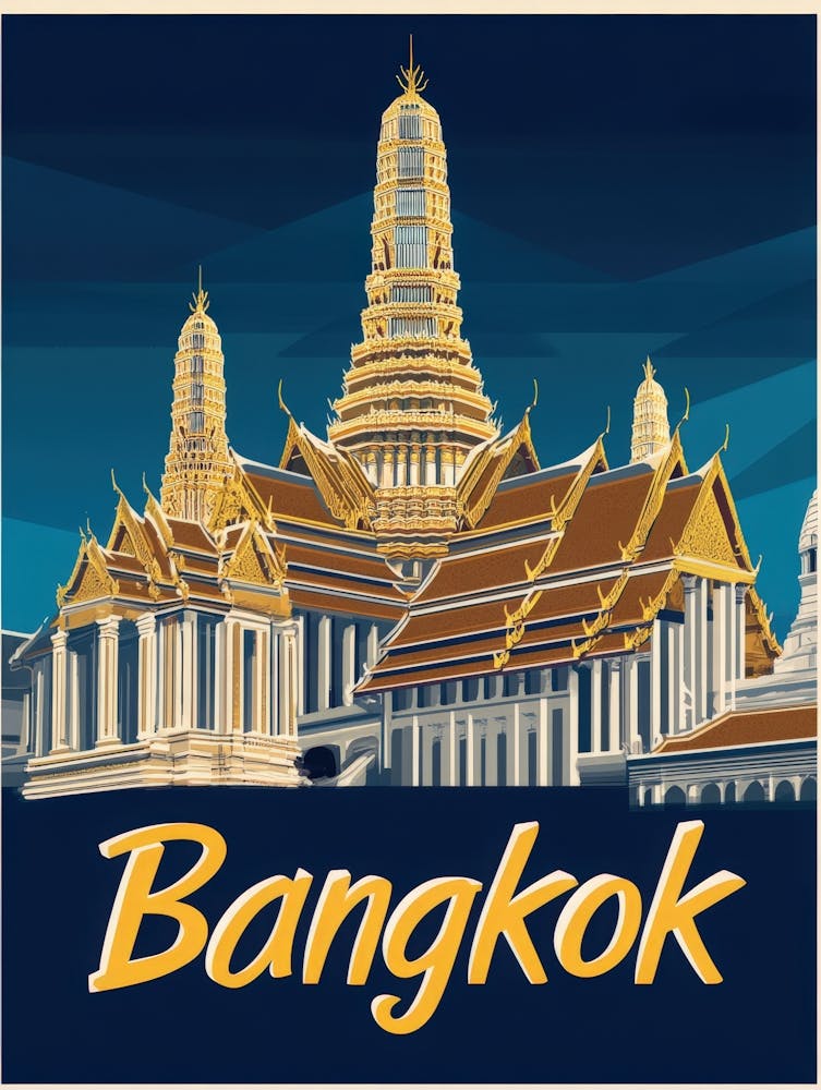 Aihrgdesign A Retro Travel Poster For Bangkok 1