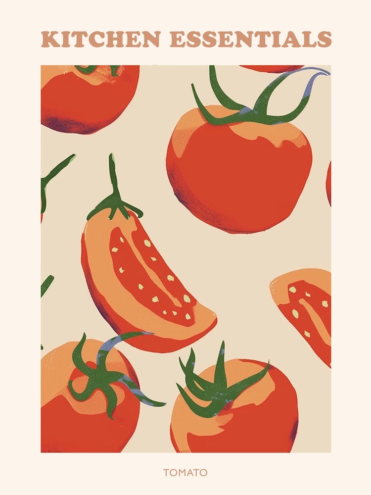 Tomato Pattern Illustration Poster
