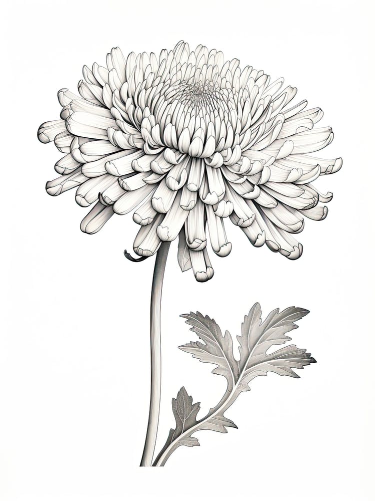 Chrysanthemums Flower Vintage Botanical 0