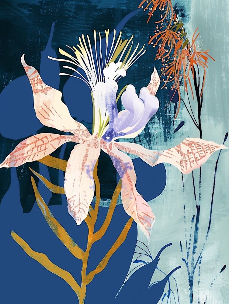 Bunte Blumenillustration Love In A Mist Nigella 4