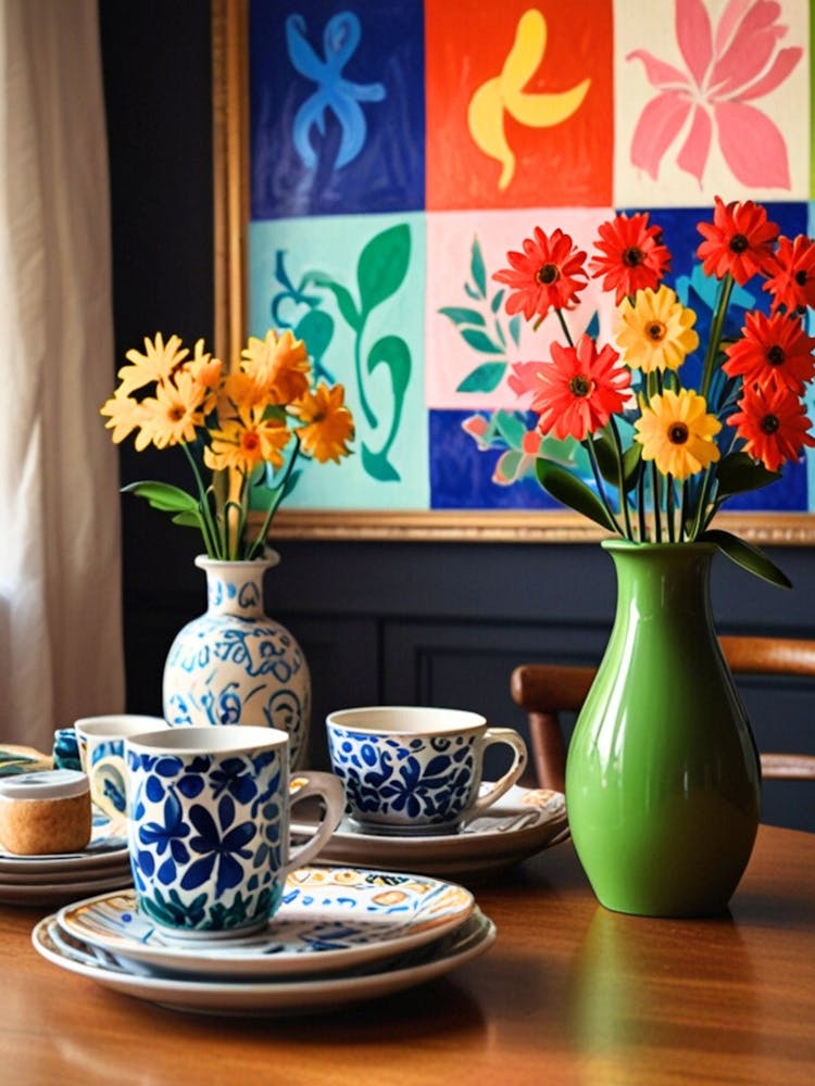 Table Setting With Flowers