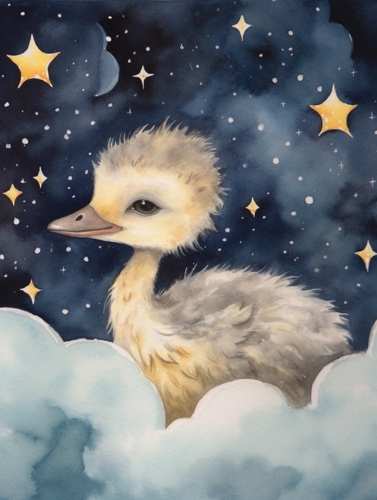 Baby Ostrich 1 Sleeping In The Clouds