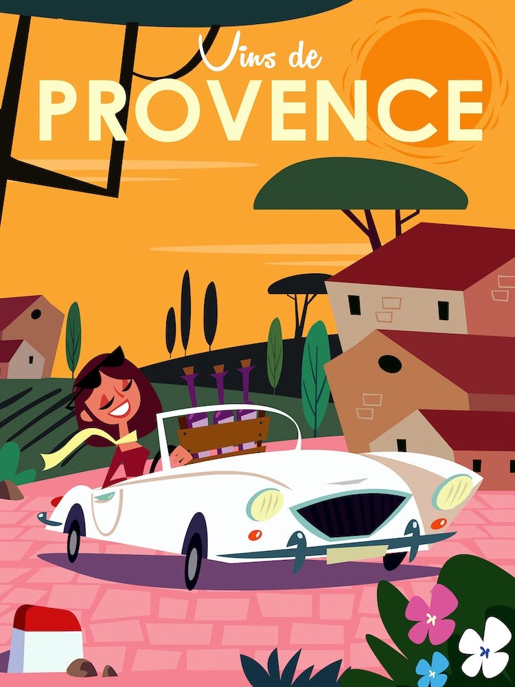 Vins De Provence Poster Gelb