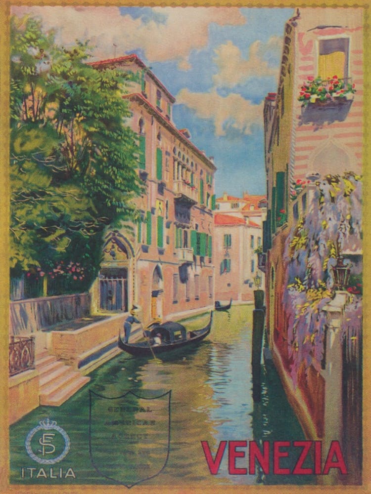 Venice Italy Vintage Travel Poster 1