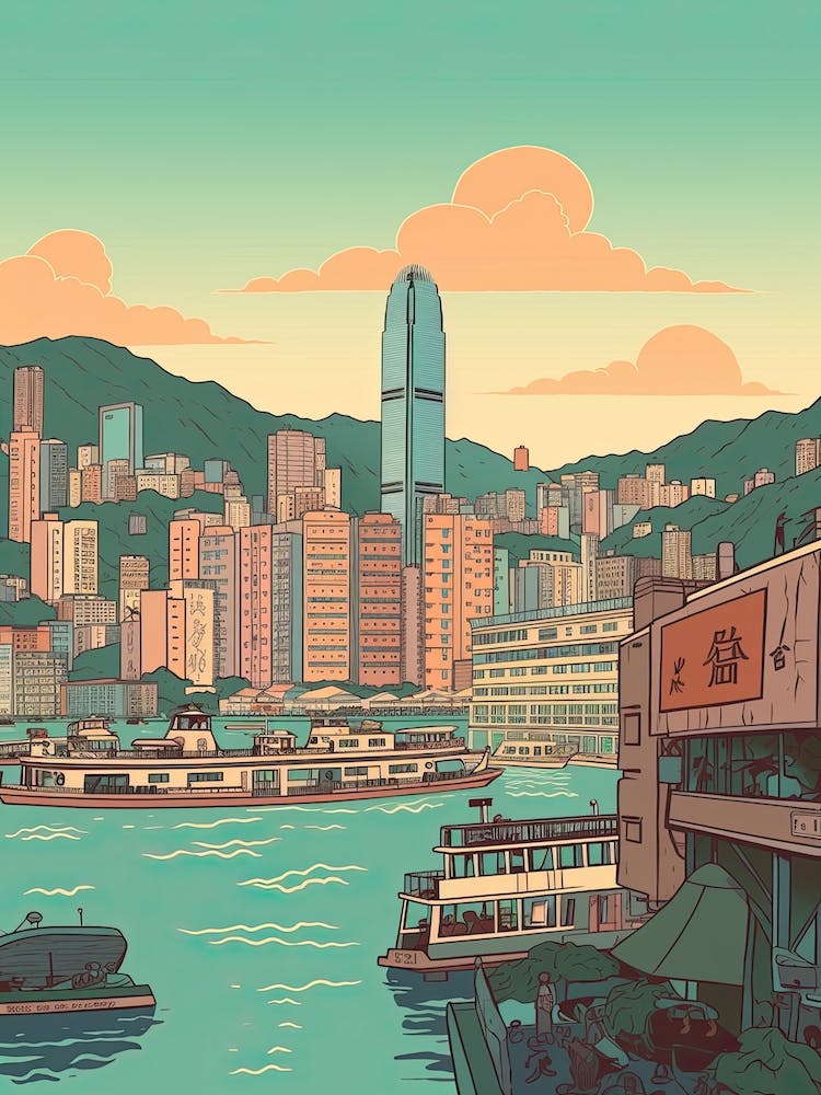 Hong Kong Illustration de Voyage 1
