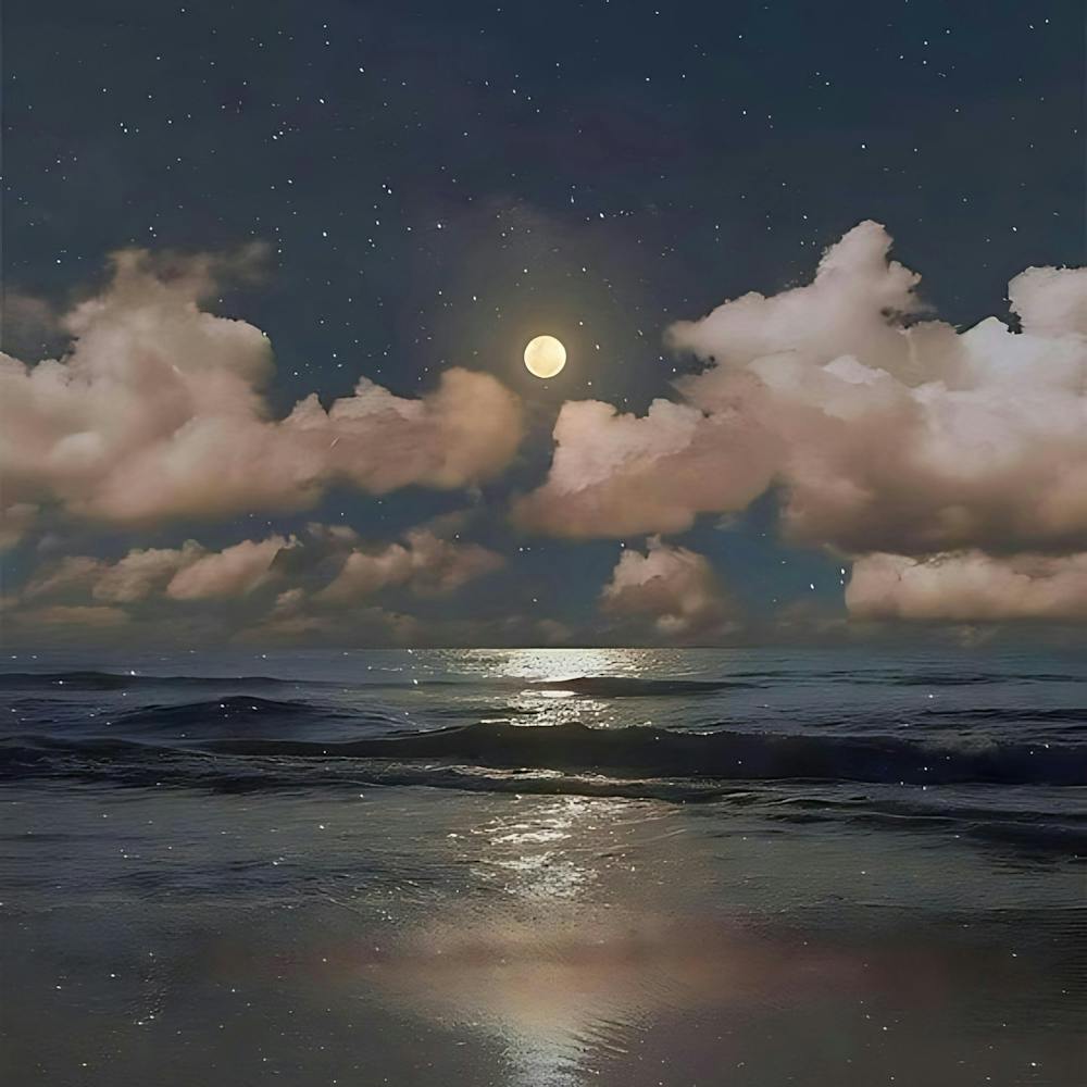 Moonlight Over The Ocean