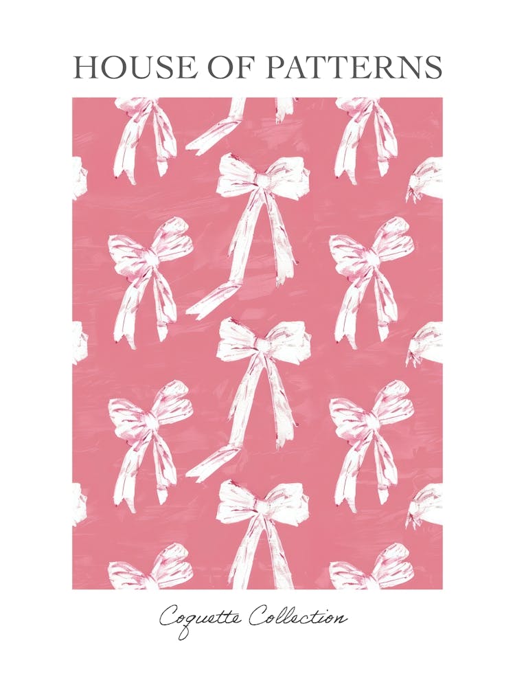 Pastel Pink Bows 1 Pattern Poster