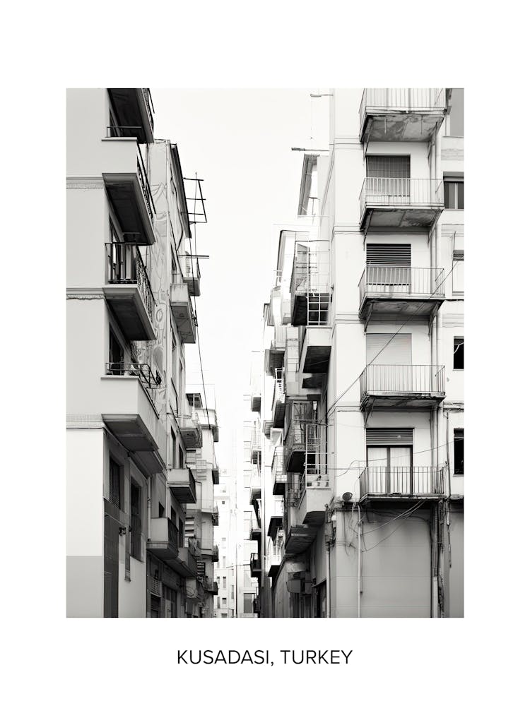 Poster Of Malaga, Spain, Photography In Black And White 8