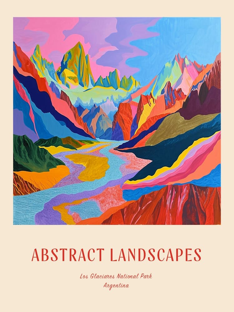 Colourful Abstract Los Glaciares National Park Argentina 6 Poster