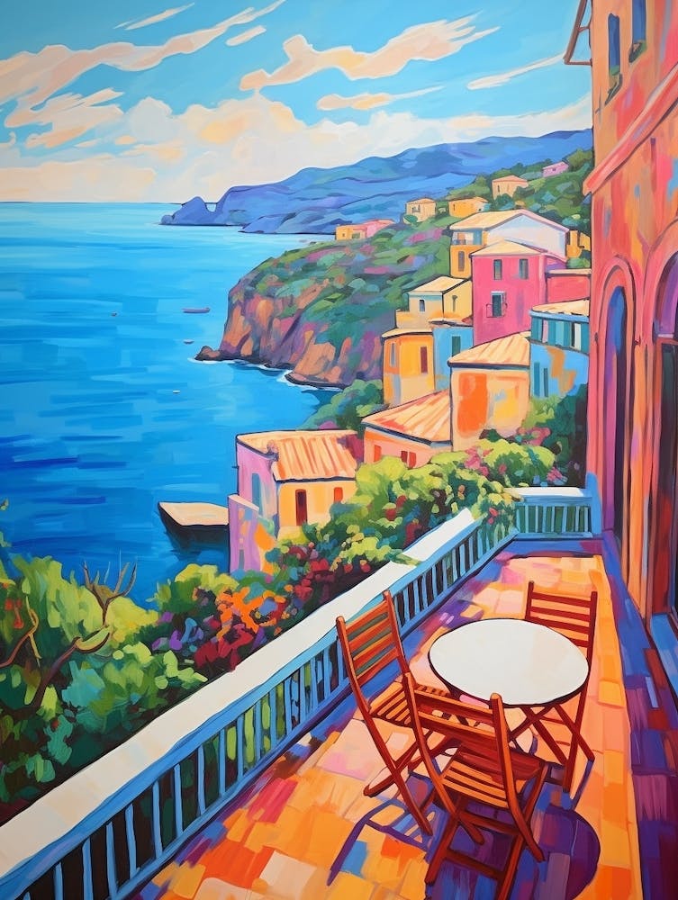 Amalfi Coast Italy 3 Fauvist Painting