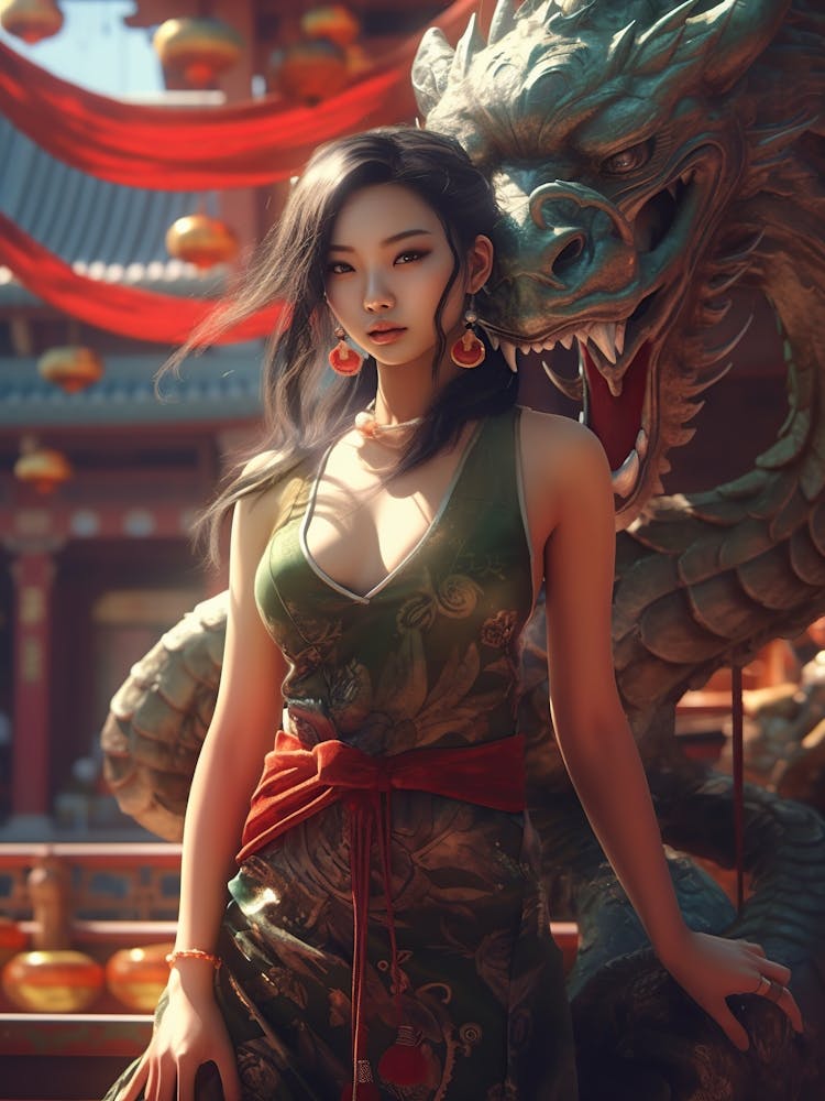 Chinese Girl With Dragon 9
