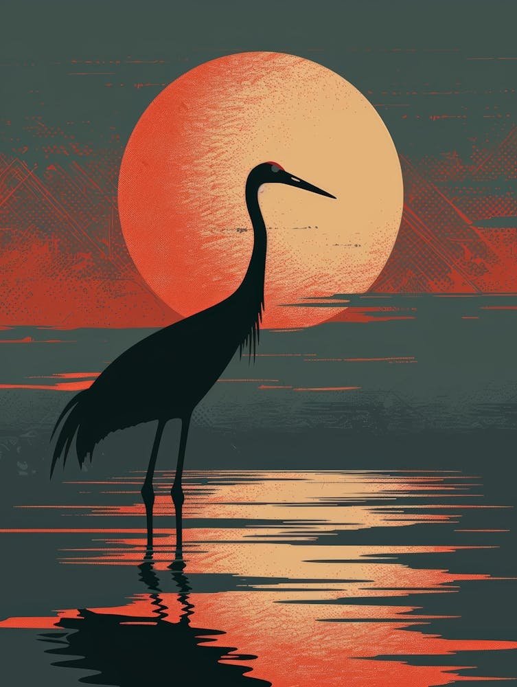 Heron At Sunset 3