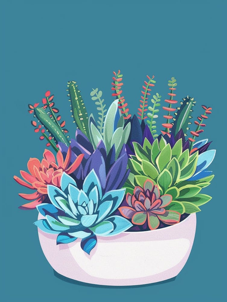 Succulents Plant Minimalist Illustration 6