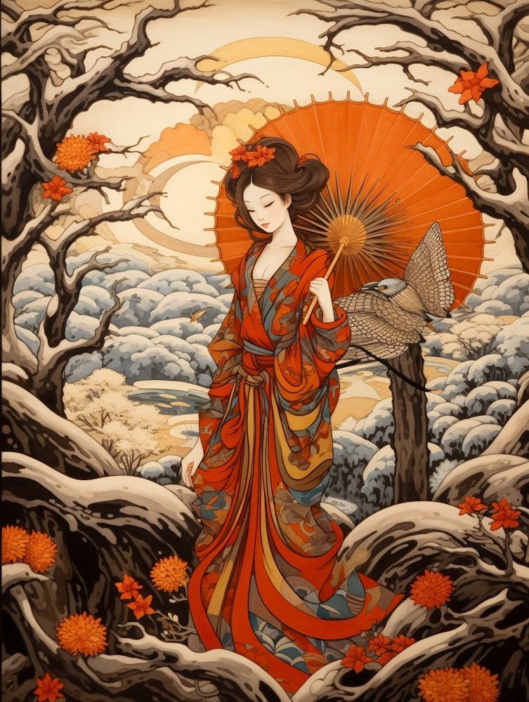 Seasonal Changes Japanese Style Illustration 4