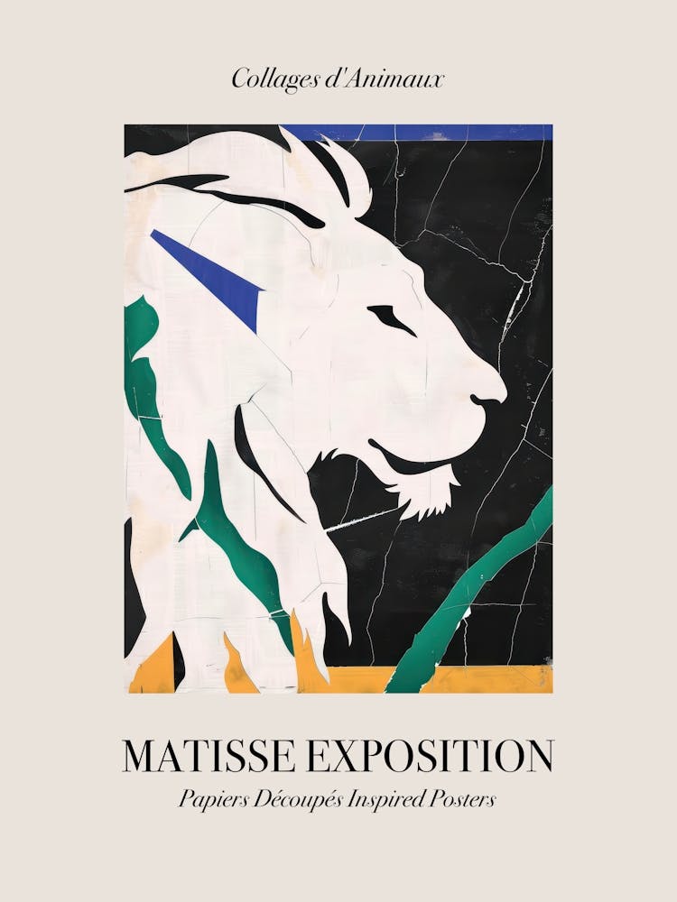 Lion 3 Matisse Inspired Exposition Animals Poster