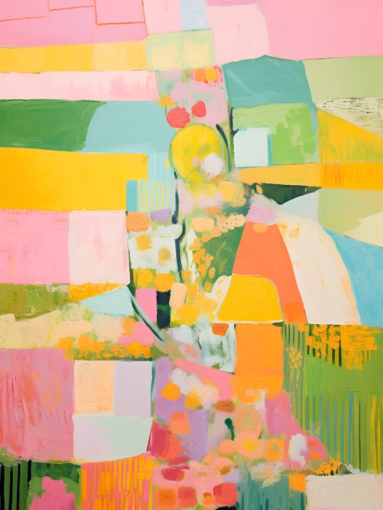 Abstract Pastel Landscape Painting