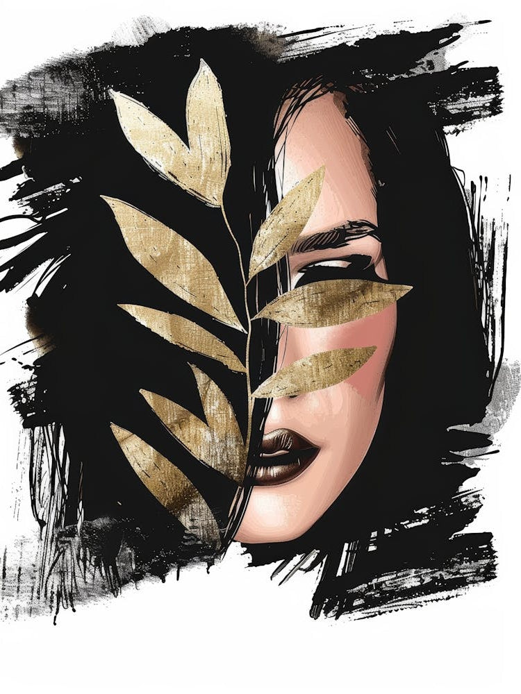 Portrait Of A Woman With Leaves 8