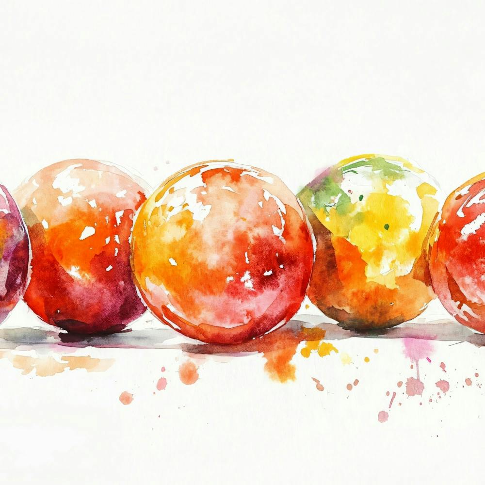 Watercolor Of Colorful Balls