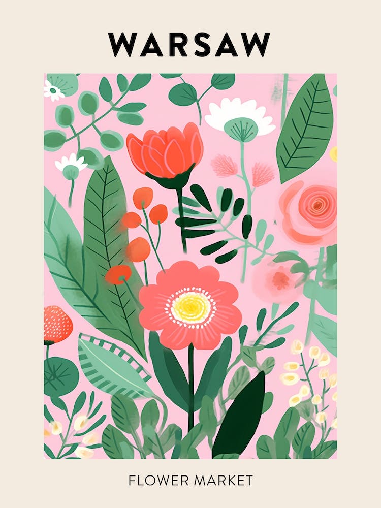 Flower Market Poster Warsaw Poland