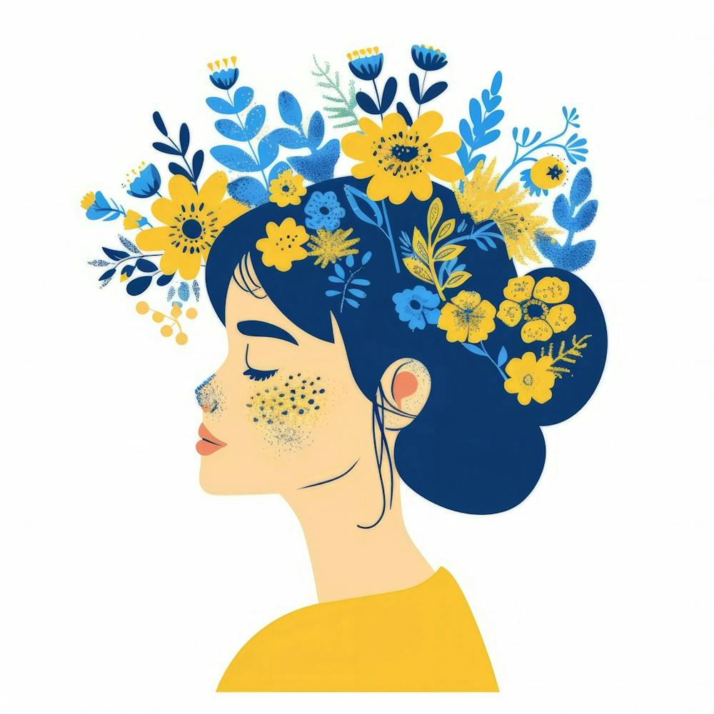 Girl With Flowers In Her Hair 1