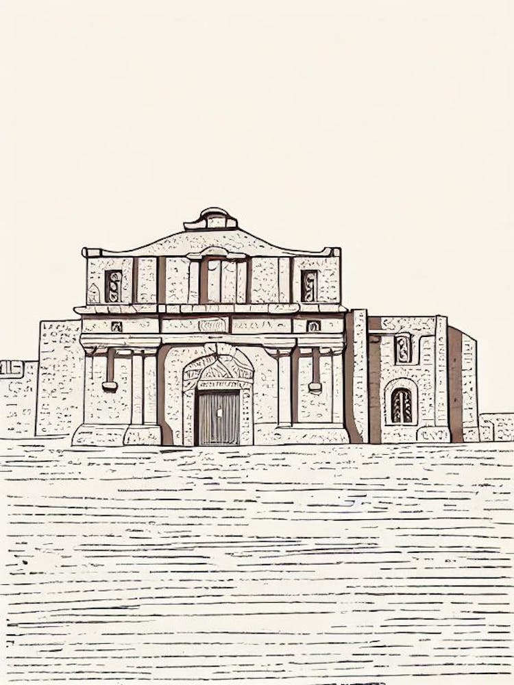 Alamo 3 San Antonio Boho Landmark Illustration