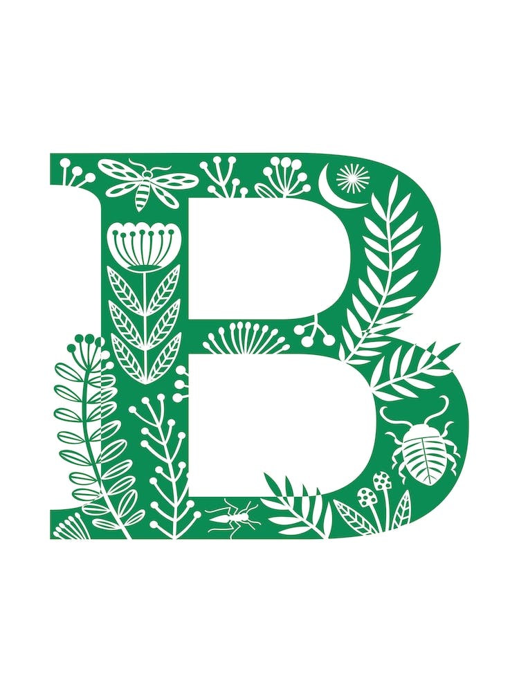 Letter B Bright Green