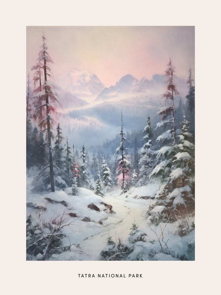 Dreamy Winter National Park Poster  Tatra National Park Poland 2
