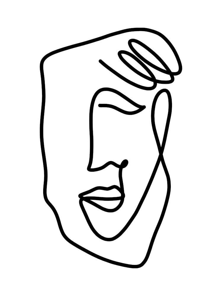 Single Line Drawing Of A Face
