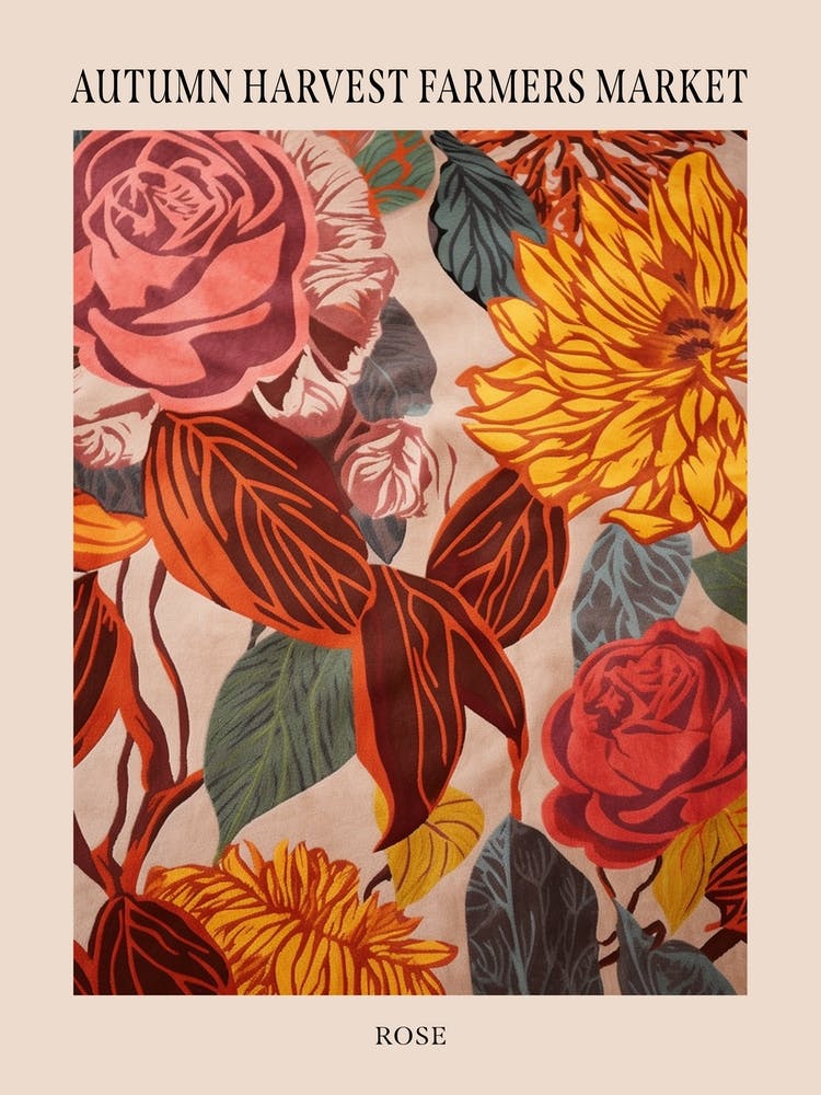 Fall Botanicals Rose 1 Poster