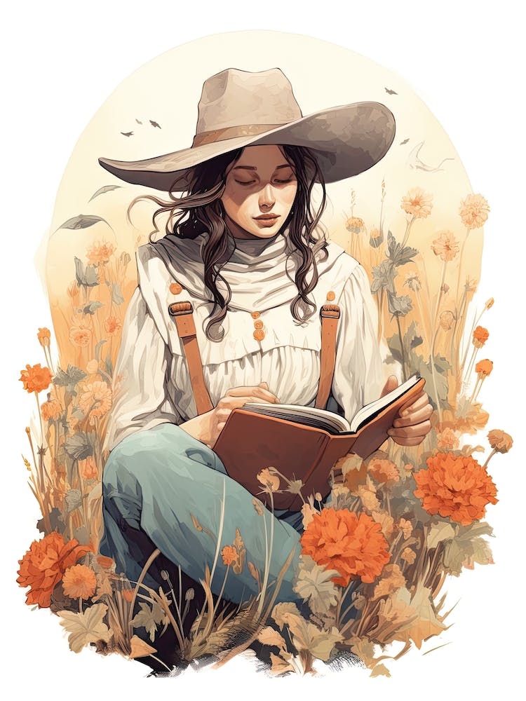 Cute Cowgirl Watercolour 2