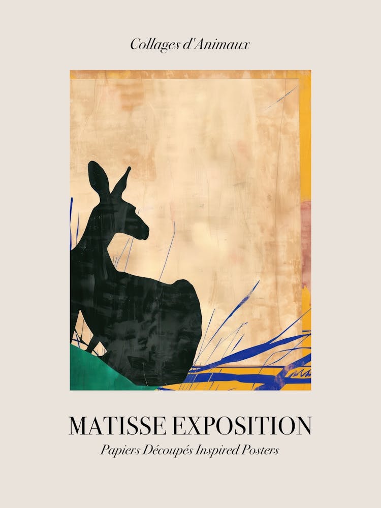 Kangaroo 3 Matisse Inspired Exposition Animals Poster