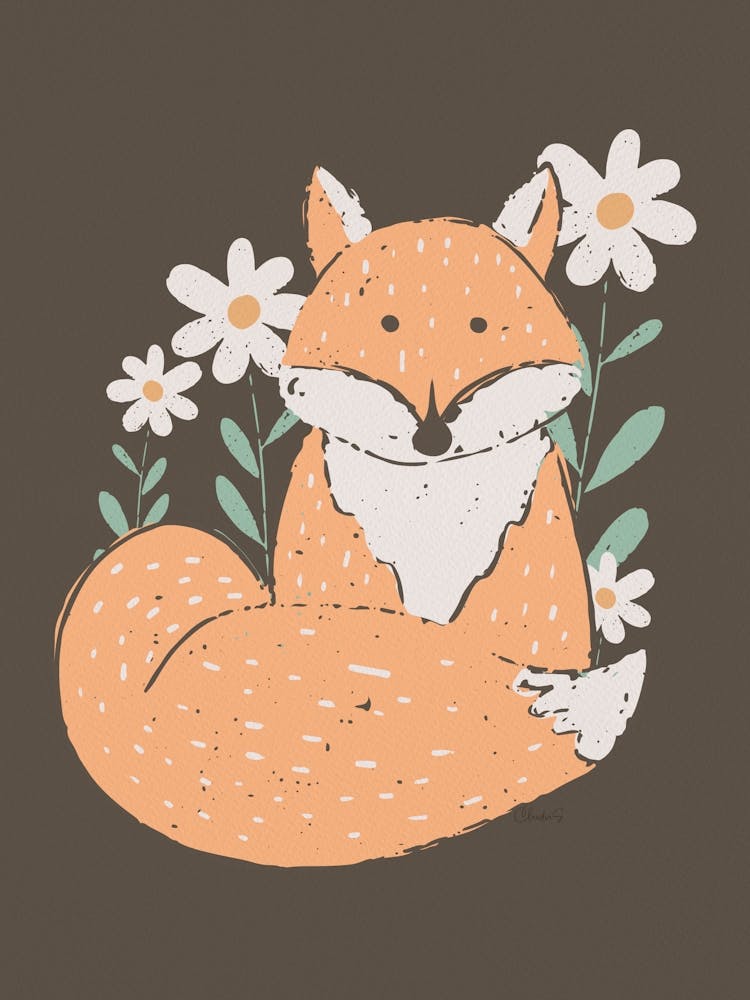 Fuchs mit Blumen