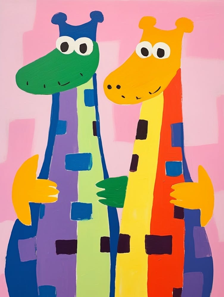 Colourful Kids Animal Art Alligator